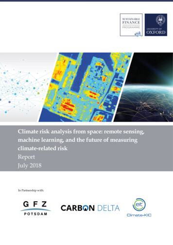 Climate Risk Analysis From Space: Remote Sensing, Machine Learning, And .