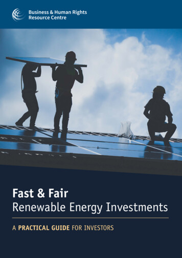 Fast & Fair Renewable Energy Investments