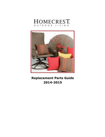 Replacement Parts Guide 2014-2015 - Homecrest