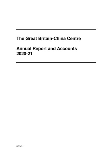 The Great Britain-China Centre Annual Report And Accounts 2020-21