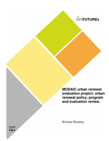MOSAIC Urban Renewal Evaluation Project: Urban Renewal . - UNSW Sites