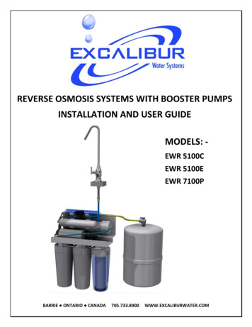 Reverse Osmosis Systems With Booster Pumps Installation And User Guide .