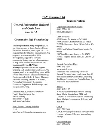 TAY Resource List Transportation - Sbcasa 