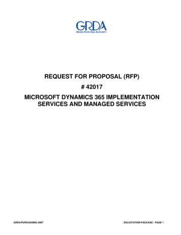 Request For Proposal (Rfp) # 42017 Microsoft Dynamics 365 .
