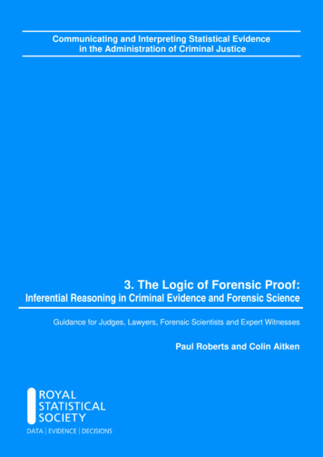 3. The Logic Of Forensic Proof - Royal Statistical Society