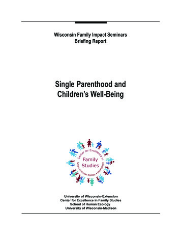 Single Parenthood And Children's Well-being (pdf) - Purdue University
