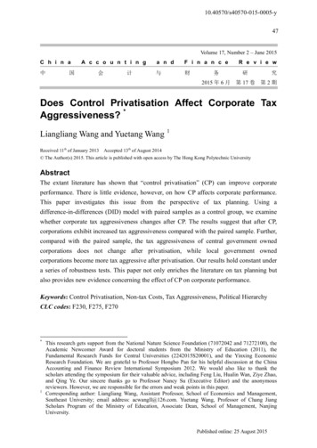 Does Control Privatisation Affect Corporate Tax Aggressiveness? - Springer