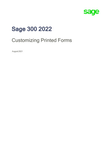 Sage 300 2022 Customizing Printed Forms
