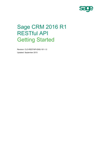Sage CRM - RESTful API Getting Started