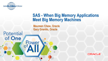 SAS - When Big Memory Applications Meet Big Memory Machines - Oracle