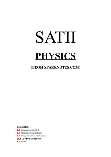 Introduction To SAT II Physics - CIE Notes