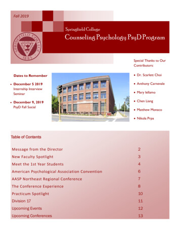 Springfield College Counseling Psychology PsyD Program