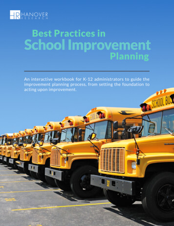 Best Practices In School Improvement - Hanover Research