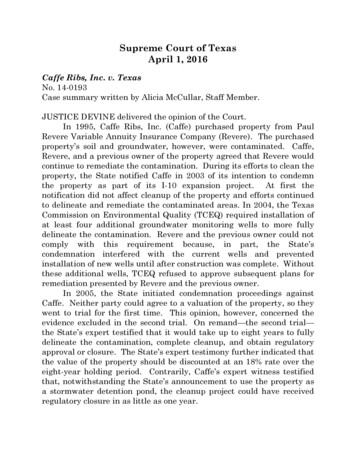 Supreme Court Of Texas April 1, 2016 - Texas Tech Law Review