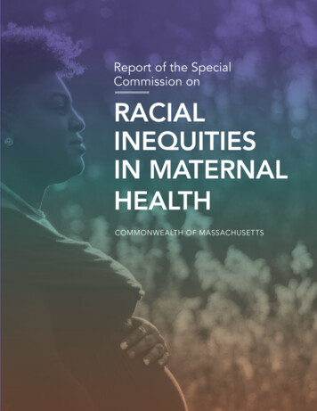 Report Of The Special Commission On RACIAL INEQUITIES IN MATERNAL HEALTH