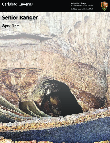 U.S. Department Of The Interior Carlsbad Caverns National Park Senior .