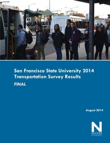 San Francisco State University 2014 Transportation Survey Results