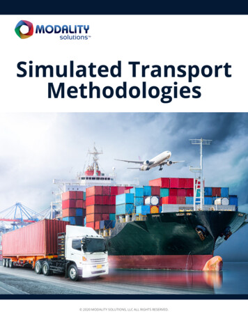 Simulated Transport Methodologies - Singota Solutions