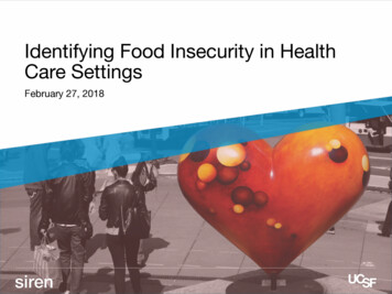 Identifying Food Insecurity In Health Care Settings