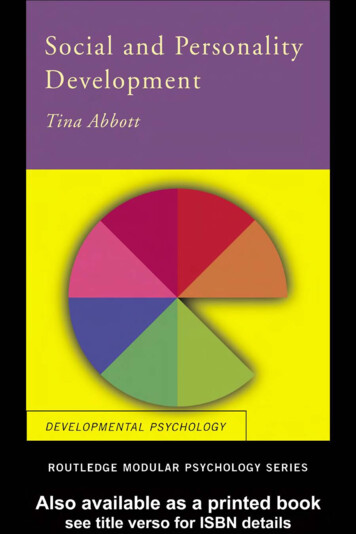 Social And Personality Development - Tina Abbott