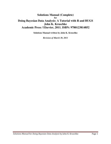 For Doing Bayesian Data Analysis: A Tutorial With R And BUGS John . - IU