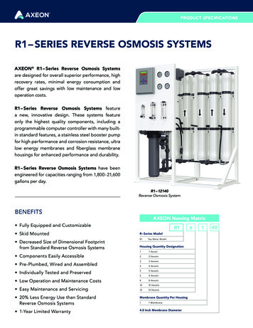 R1-SERIES REVERSE OSMOSIS SYSTEMS - Axeon Water