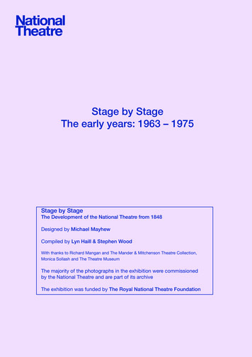 Stage By Stage The Early Years: 1963 - 1975 - Royal National Theatre
