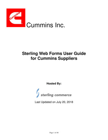 EBU WI-18-13-01 Cummins - Sterling Web Forms User Guide - Final