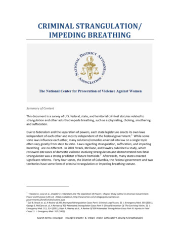 Criminal Strangulation/ Impeding Breathing