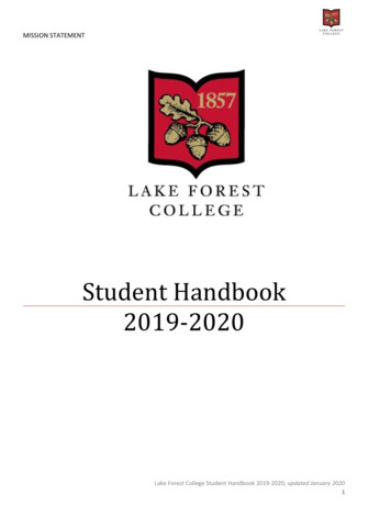 Student Handbook 2019-2020 - Lake Forest College