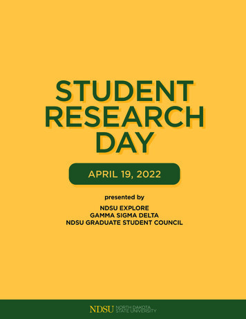 STUDENT RESEARCH DAY - Ndsu.edu