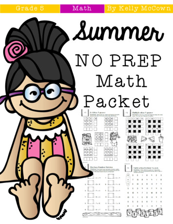 Grade 5 Math By Kelly McCown Summer - Weebly
