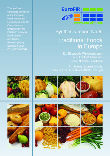 Traditional Foods In Europe - European Food Information Resource