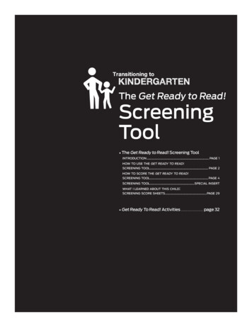 Transitioning To Kindergarten: Screening Tool - AFT