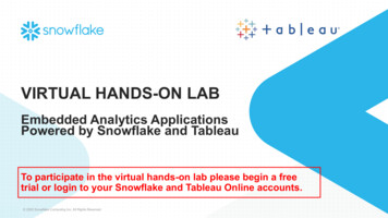 Powered By Snowflake And Tableau Embedded Analytics Applications
