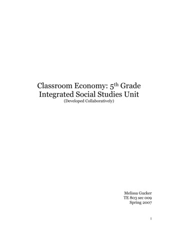 Classroom Economy: 5th Grade Integrated Social Studies Unit