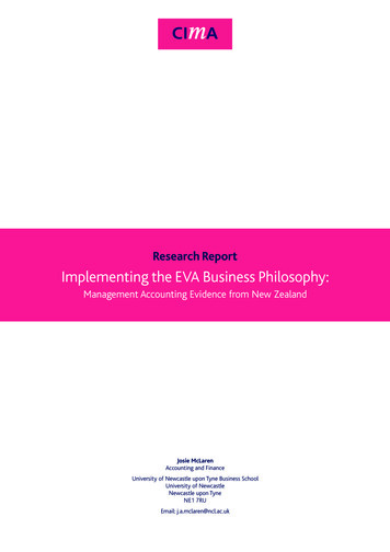 Research Report Implementing The EVA Business Philosophy