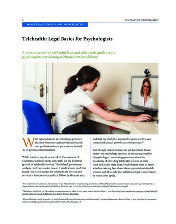 Telehealth: Legal Basics For Psychologists - APA Services
