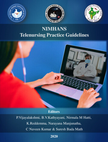 NIMHANS Telenursing Practice Guidelines - Nimhans - Nimhans