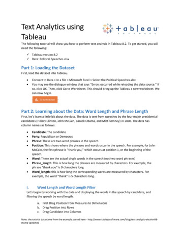 Text Analytics Using Tableau