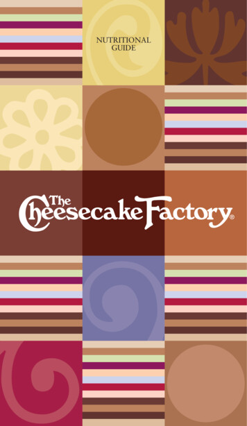 NUTRITIONAL GUIDE - The Cheesecake Factory