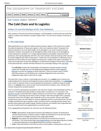 The Cold Chain And Its Logistics - USP
