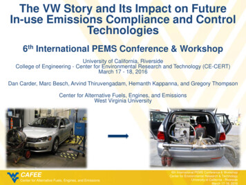 The VW Story And Its Impact On Future In-use Emissions Compliance And .