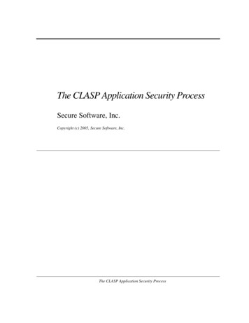 The CLASP Application Security Process - Mitre Corporation