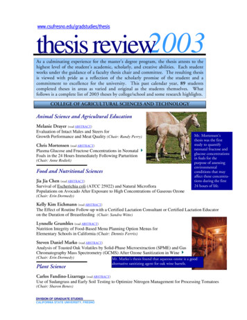 Thesis Review 2003 - California State University, Fresno