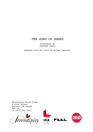 The Song Of Names - Screenplay - Sony Pictures Classics