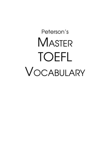 Peterson's MASTER TOEFL VOCABULARY - XtremePapers