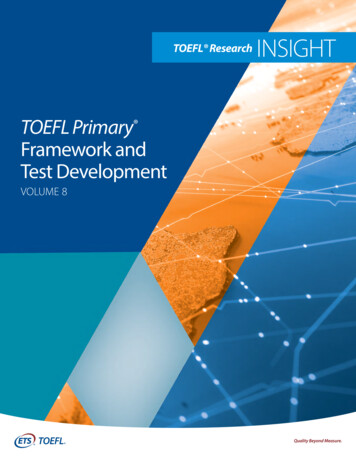 TOEFL Primary Framework And Test Development