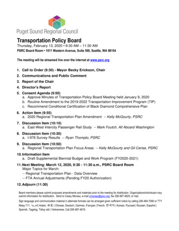 Transportation Policy Board - Puget Sound Regional Council