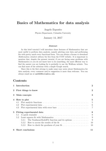 Basics Of Mathematica For Data Analysis - Columbia University